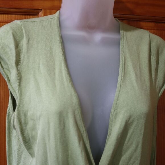 BCBG Maxazria Green Faux Wrap Tie Top XL Y2K - Picture 3 of 14